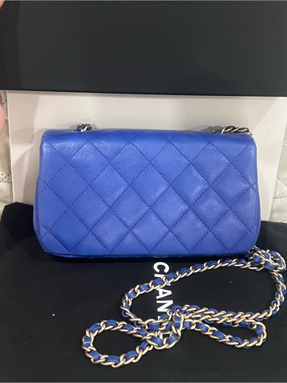 💙💙Chanel Quilted Lambskin Extra Mini Rectangular Flap Bag - Picture 8 of 12